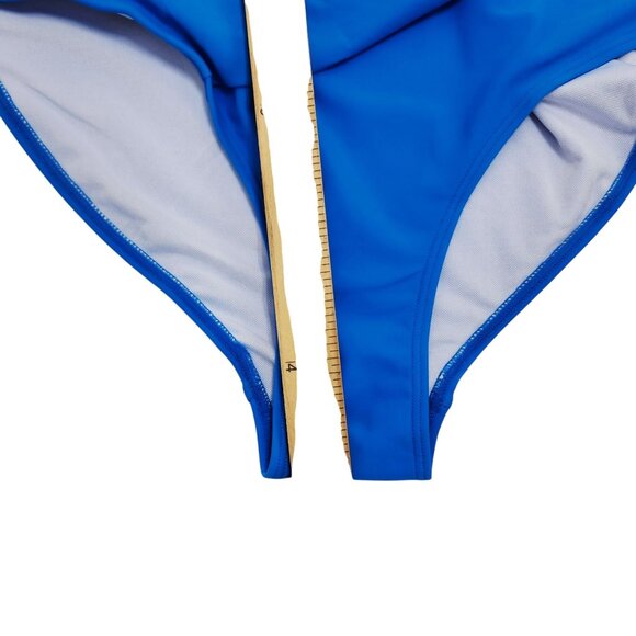 Womens Blue One-Piece Swimsuit Adjustable Straps & Ruched Front Aimage Size XL - Picture 6 of 7